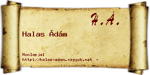 Halas Ádám névjegykártya